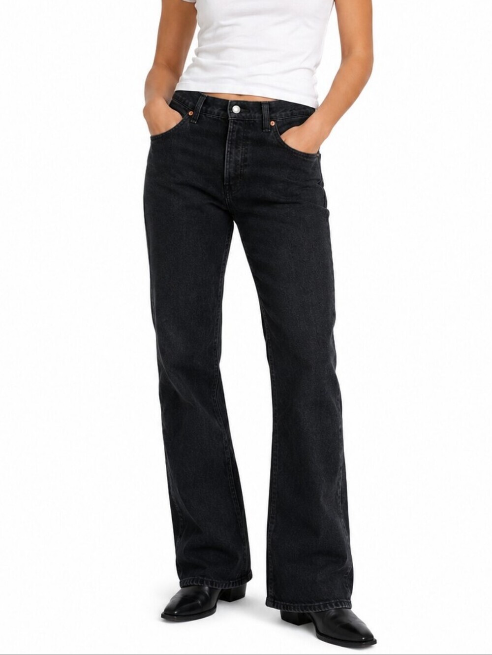 Womens Polo Ralph Lauren Black Slight Flare Jeans Size 10